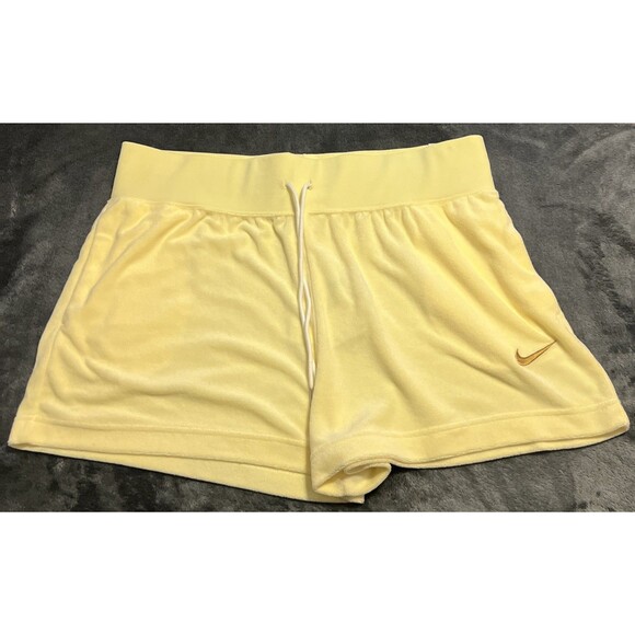 XL Nike Sportswear Terry Cloth PE Shorts Citron Tint Wheat Gold Women’s - Picture 1 of 10